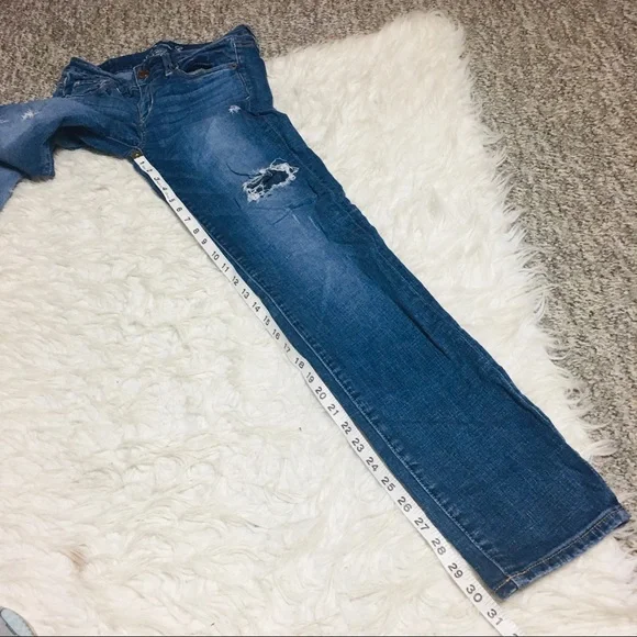 American Eagle Outfitters Skinny Jeans Ripped Size 4 - Picture 13 of 15